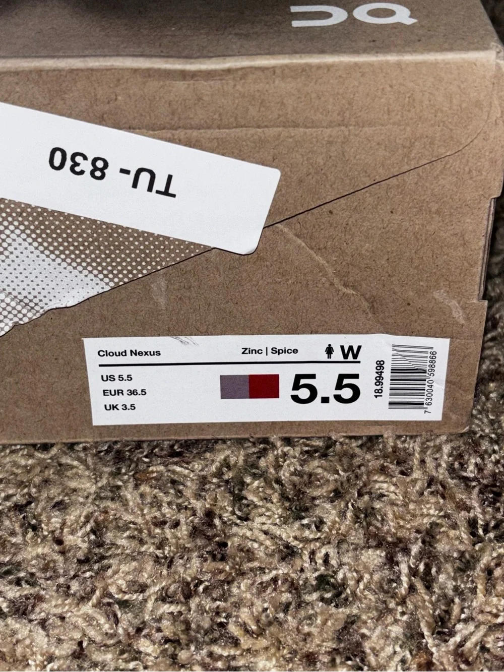 Brand New On Cloud Nexus Low Top Sneakers Mesh Upper (Zinc/Spice) Women's 5.5